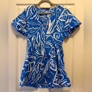 Zara Blue and White Santorini Mini Dress Size Small